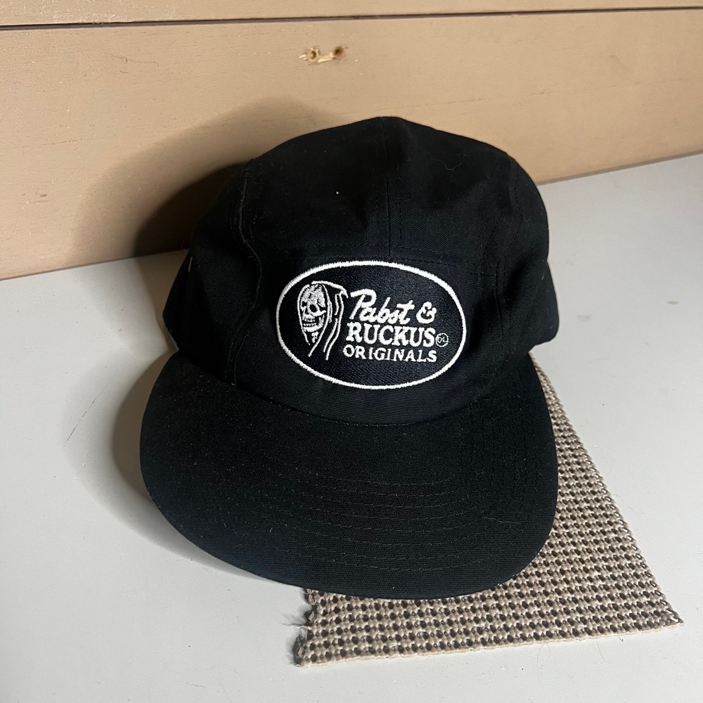 Pabst & Ruckus Originals Black 5 Panel Hat Grim Reaper Strapback Cap